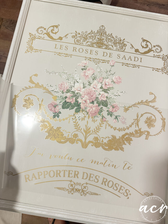 the other half of the transfer on the table