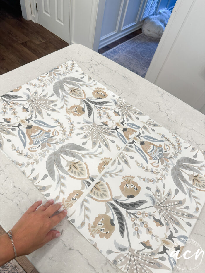 folding wallpaper over on itself