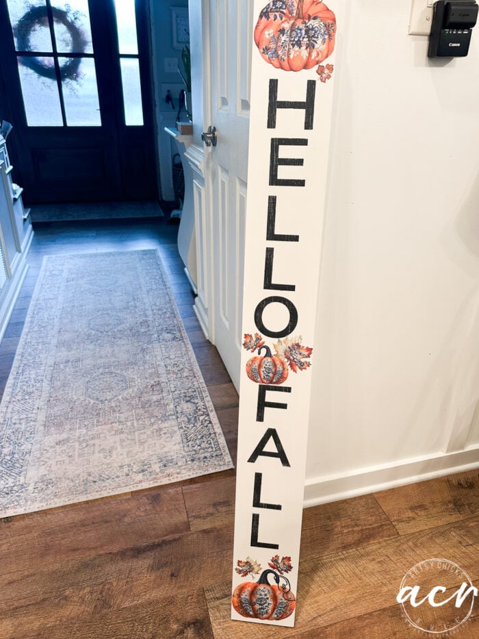 hello fall sign with big block font