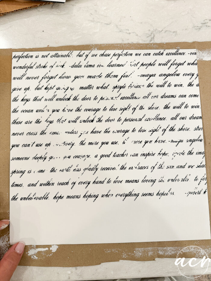 showing the space that left over on print