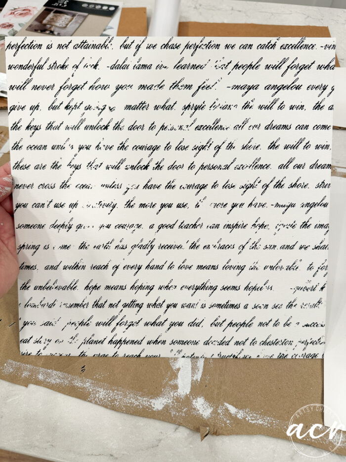 the print completed with full script all over