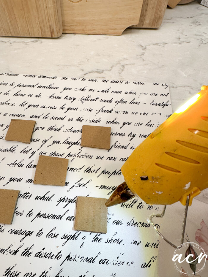 hot gluing cardboard