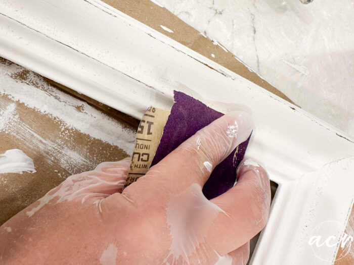 sanding the frame