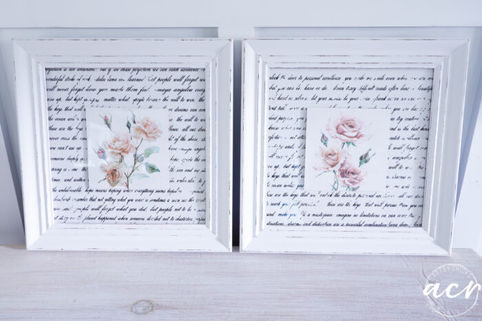 two framed artwork side by side