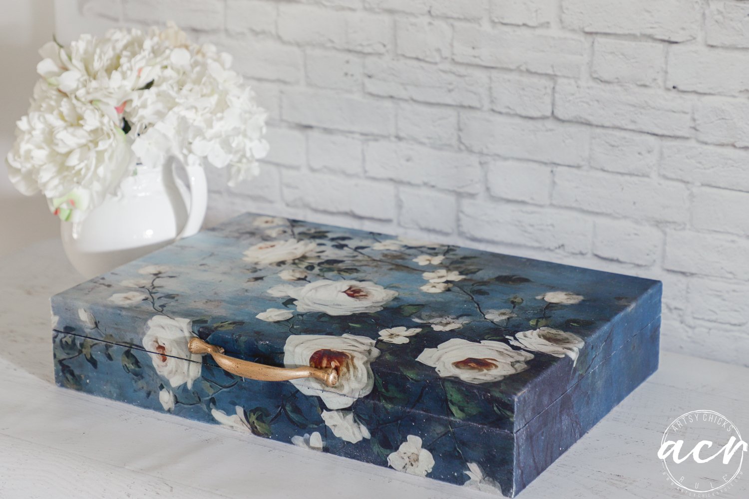 Decoupage Tissue Paper Flatware Box Makeover