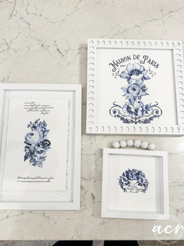 all three pieces finsihed on counter