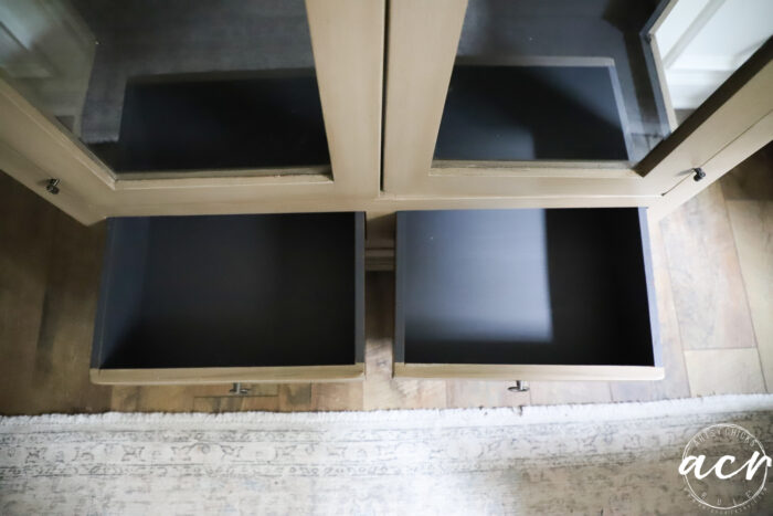 up close of inside drawers