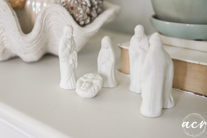 small white nativity set