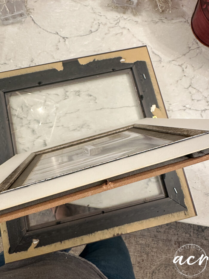 framed prints while removing dismantleing