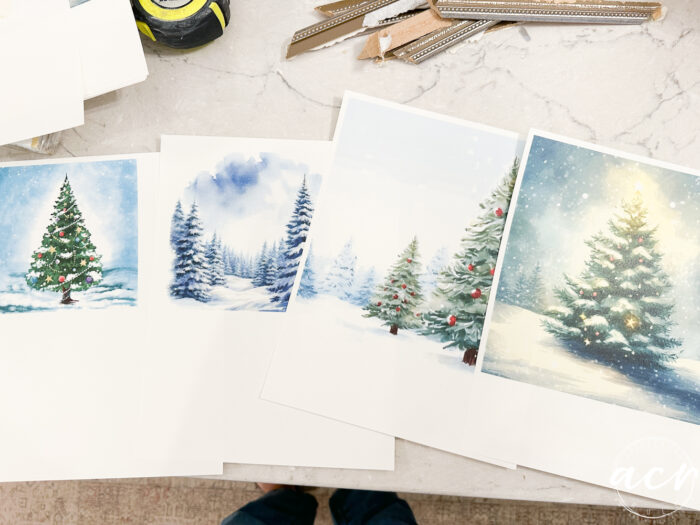 printed images on white paper