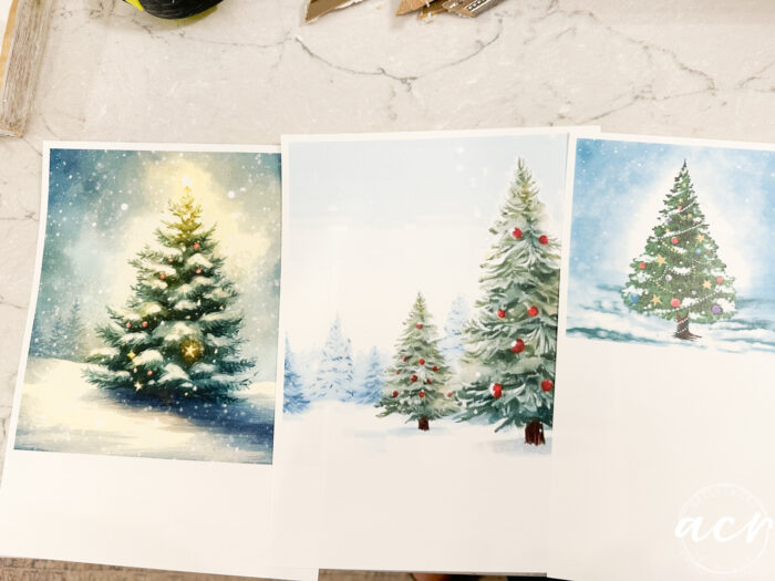 printed images of trees