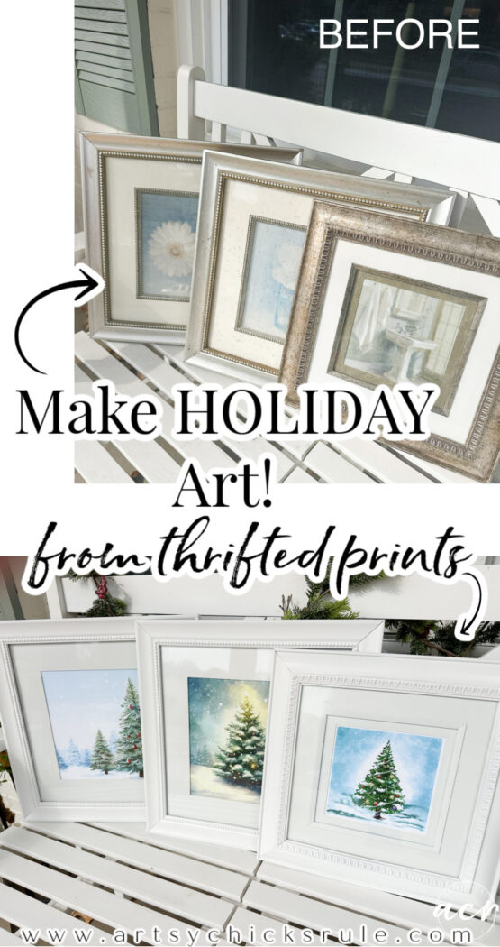 Create your very own DIY holiday decor with thrifted frames. So simple, fun and creative too! Save money and make your own!