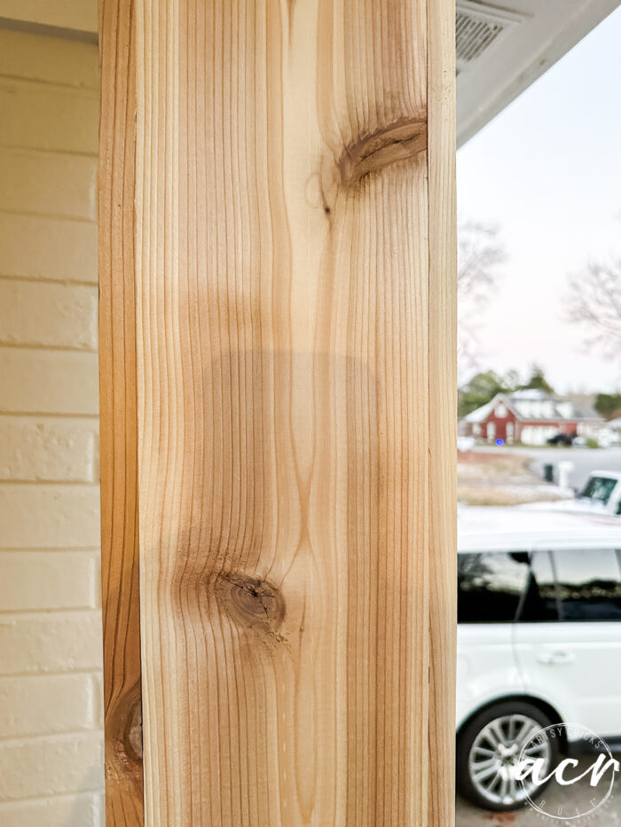 old column fully wrapped with cedar