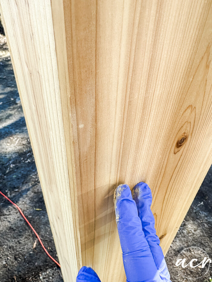 hole filled with wood putty