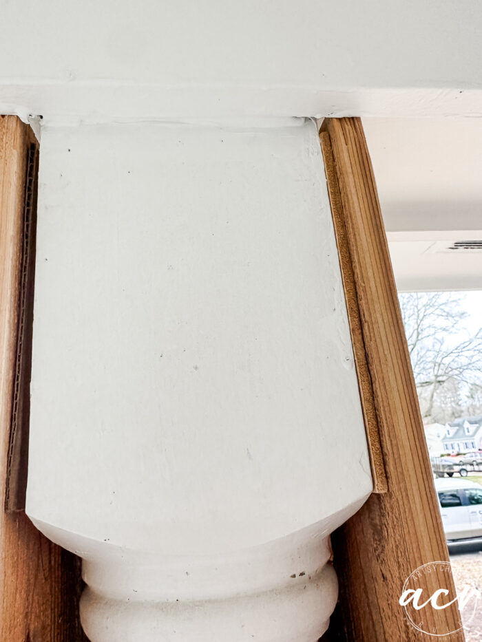 showing the spacers needed in the columns