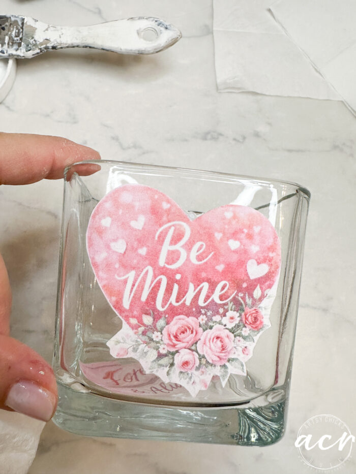 be mine printable heart on front of glass jar