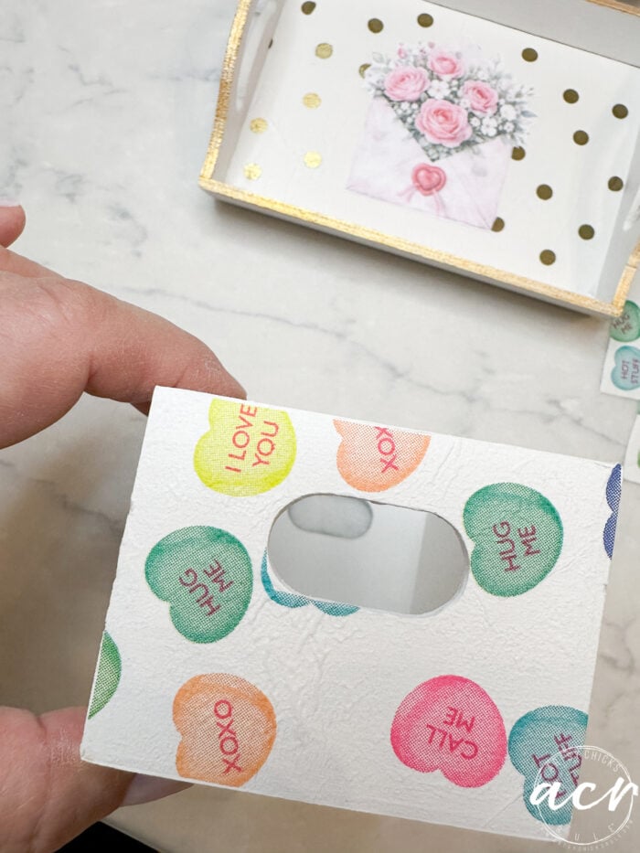 side with opening for hand 