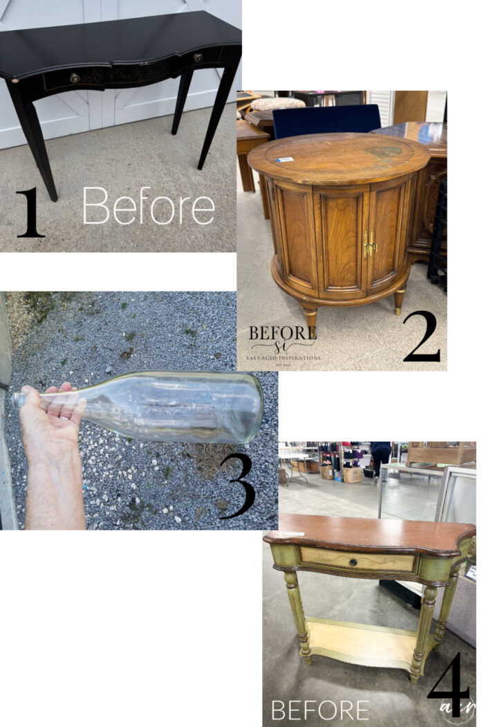 various before photos of furniture and projects