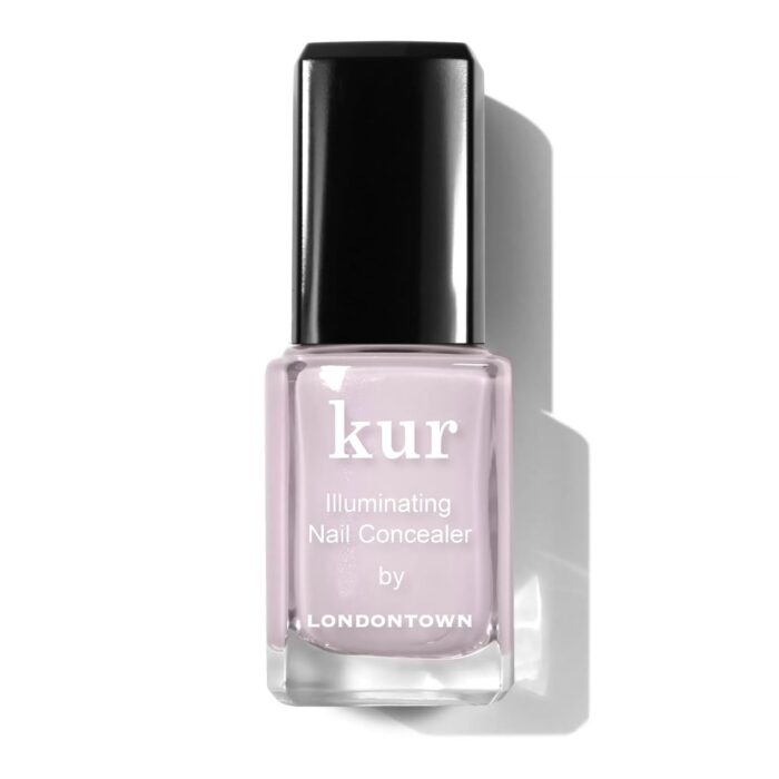 A bottle of Londontown kur Illuminating Nail Concealer with a pale pink shade, a black cap, and white text, shown against a white background with a shadow&mdash;one of my latest Amazon Finds and things I&rsquo;m loving for an effortless manicure.